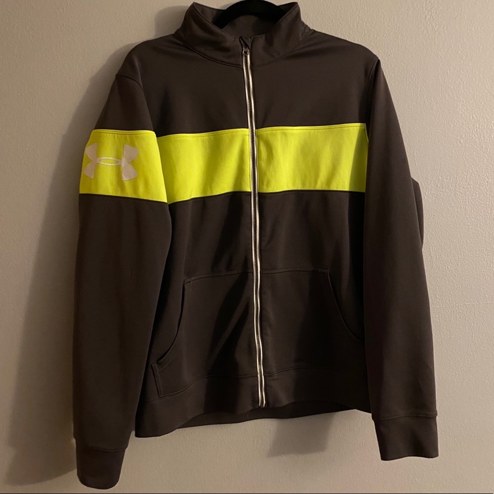 Under Armour Storm Neon Yellow Stripe Hoodie